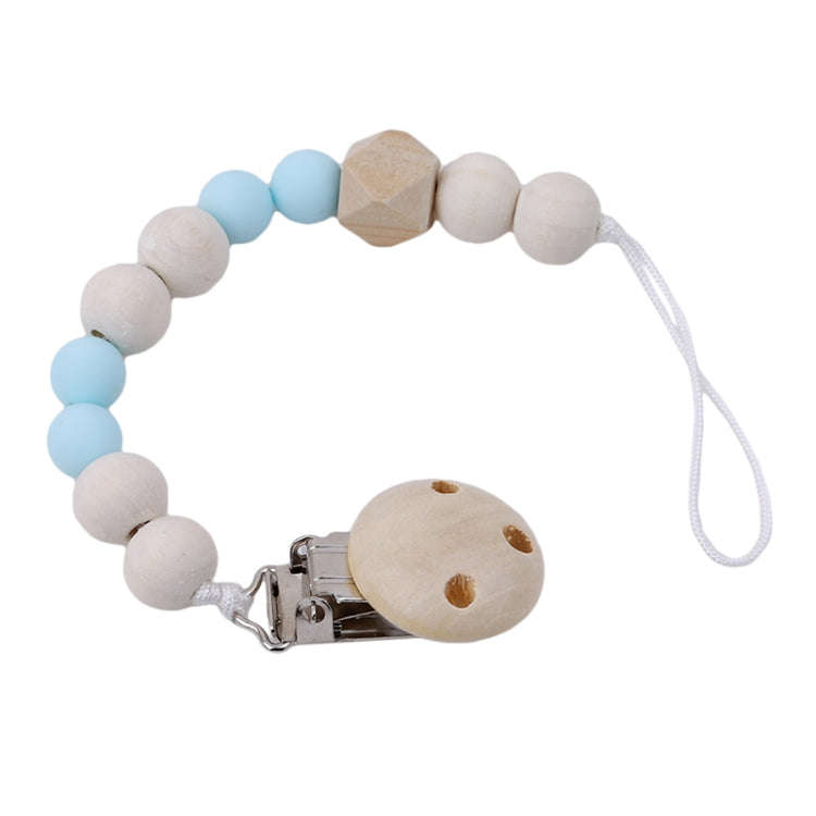 Baby Pacifier Clip Chain Wooden Holder Soother Pacifier Clips Leash Strap Nipple Holder for Infan...