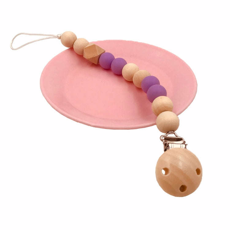 Baby Pacifier Clip Chain Wooden Holder Soother Pacifier Clips Leash Strap Nipple Holder for Infan...