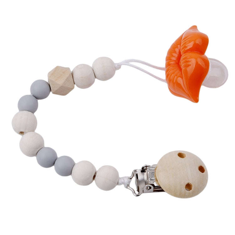 Baby Pacifier Clip Chain Wooden Holder Soother Pacifier Clips Leash Strap Nipple Holder for Infan...