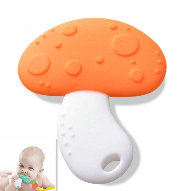 Baby Silicone Teether Children Teeth Molars Baby Products(Orange Mushroom)