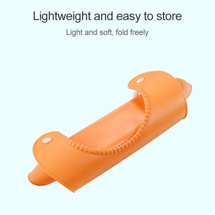 Baby Infant Toddler Waterproof Silicone Bib Infants Feeding Lunch Roll-up Apron(Orange)