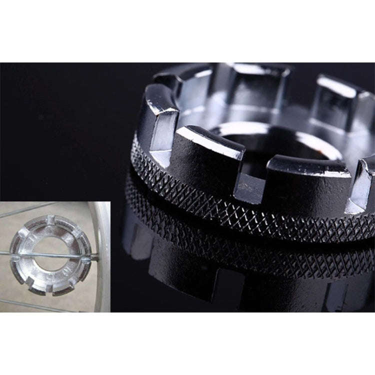 Bicycle spoke wrench tool 8 Way Cycling Wheel Rim Spanner Wrench Repair Tool Accessories(Silver)