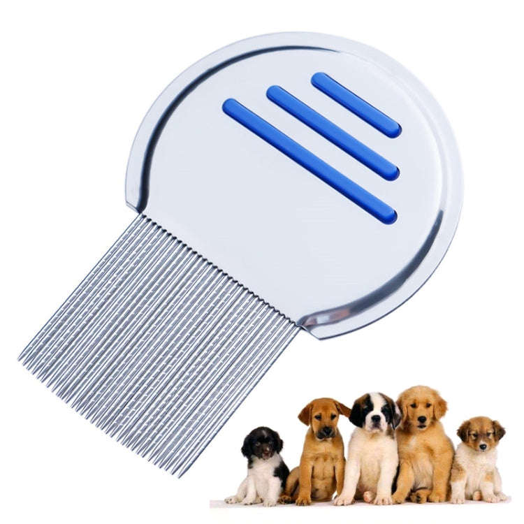 Pet Comb Dog Flea Cleaning Comb Stainless Steel Threaded Needle Comb Removal Beauty Products(Blue)