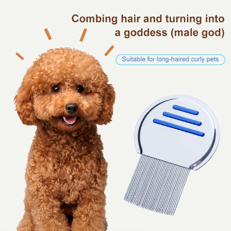 Pet Comb Dog Flea Cleaning Comb Stainless Steel Threaded Needle Comb Removal Beauty Products(Red)