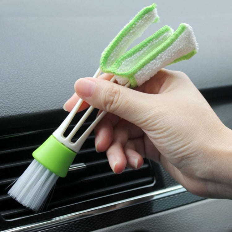 2 PCS Plastic Car Cleaning Brush Double Ended Car Air Vent Slit Cleaner Brush Dusting Blinds Keyb...