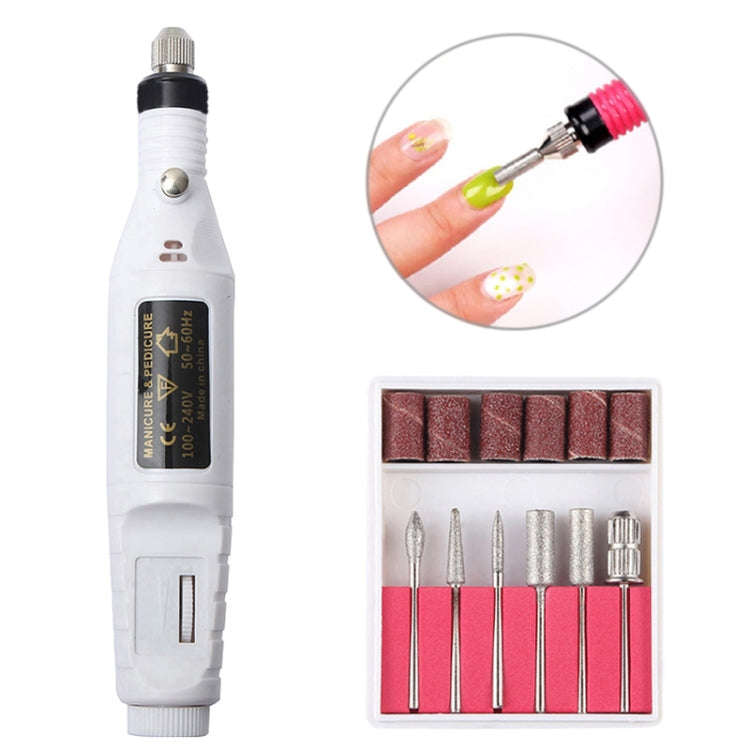 1 Set Power Professional Electric Manicure Machine Pen Pedicure Nail File Nail Tools 6 bits Drill...