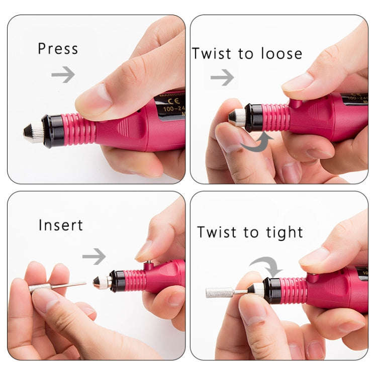 1 Set Power Professional Electric Manicure Machine Pen Pedicure Nail File Nail Tools 6 bits Drill...