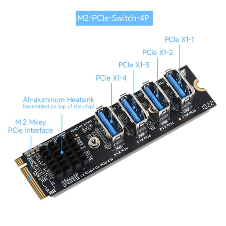 Waveshare PCIe X1 to PCIe X16 Expander, Using With M.2 to PCIe 4-Ch Expander, 24003