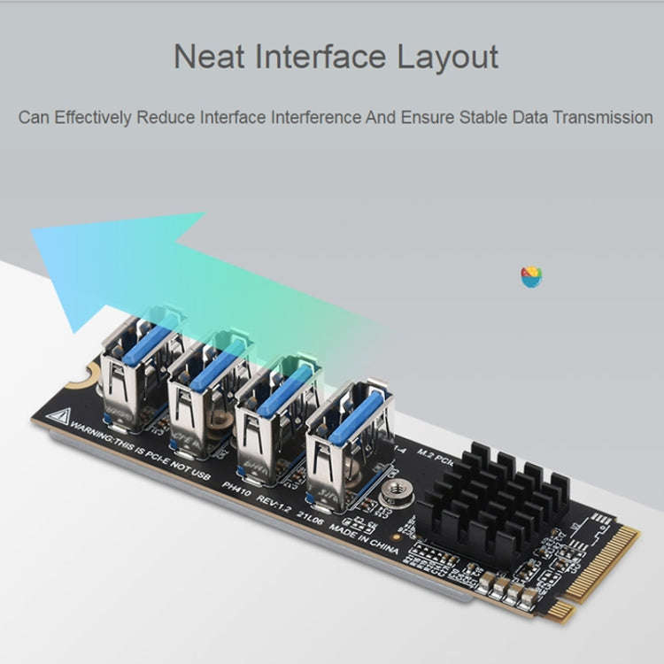 Waveshare PCIe X1 to PCIe X16 Expander, Using With M.2 to PCIe 4-Ch Expander, 24003