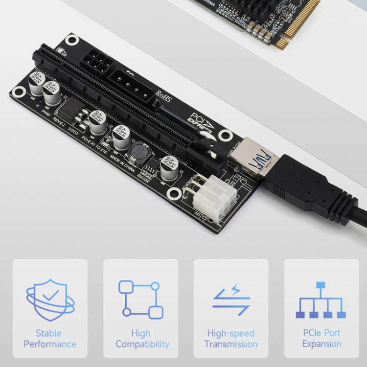 Waveshare PCIe X1 to PCIe X16 Expander, Using With M.2 to PCIe 4-Ch Expander, 24003