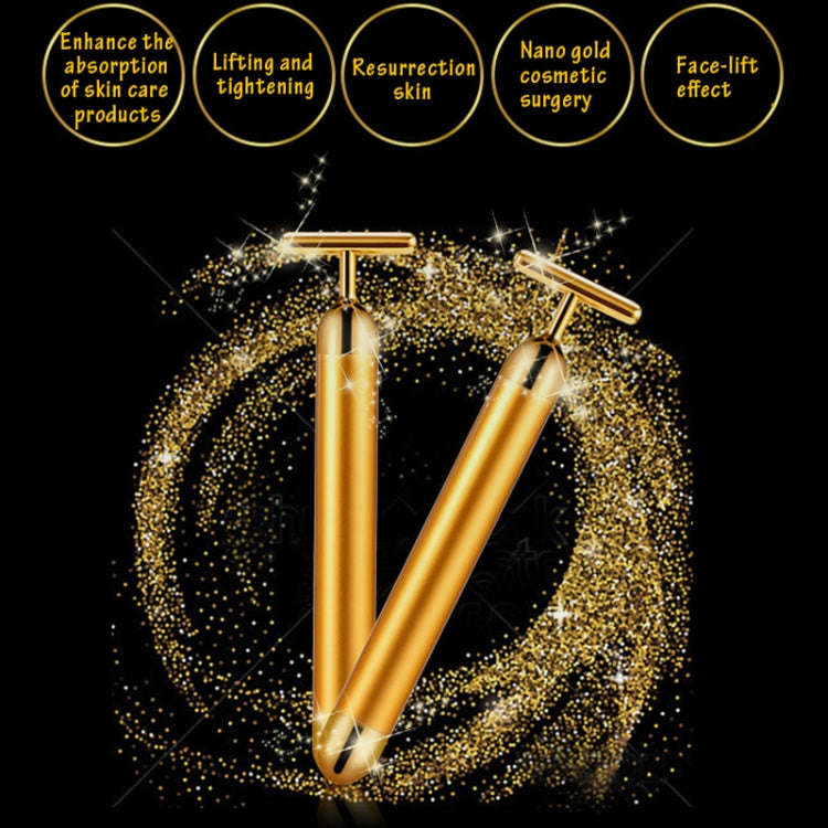 Beauty Electric Facial Pulse Roller Massager(24K Gold)