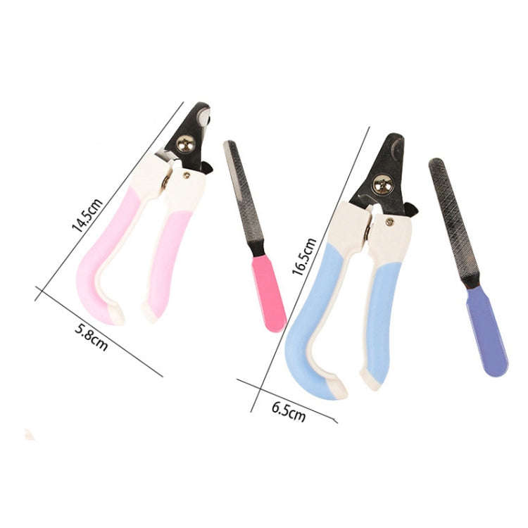 Two-piece Pet Toe Stainless Steel Cat and Dog Nail Clipper Filee, Size:S(Pink)