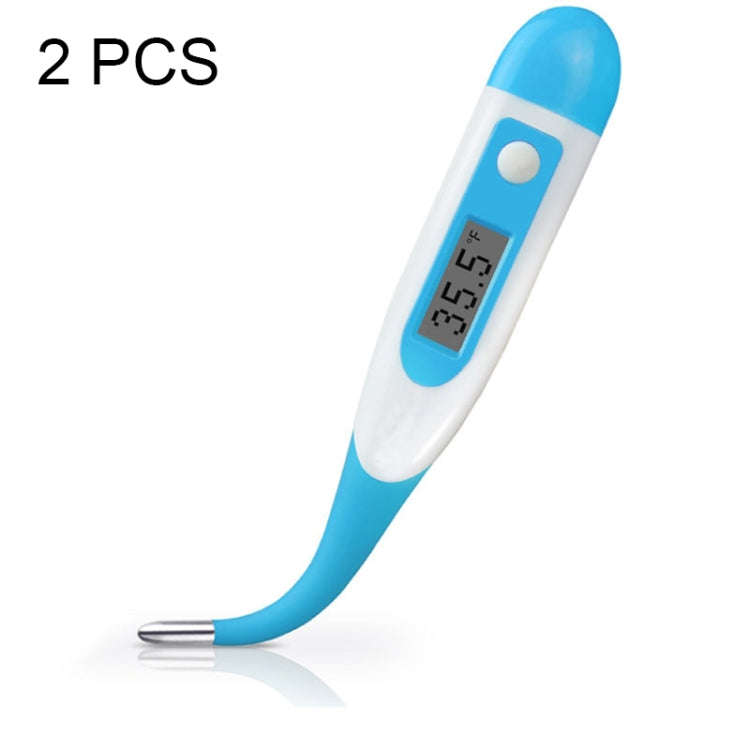 2 PCS LCD Electronic Digital Baby Thermometer Waterproof Soft Tip Medicine Home Thermometer, Rand...