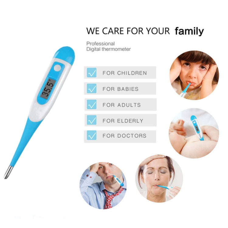 2 PCS LCD Electronic Digital Baby Thermometer Waterproof Soft Tip Medicine Home Thermometer, Rand...