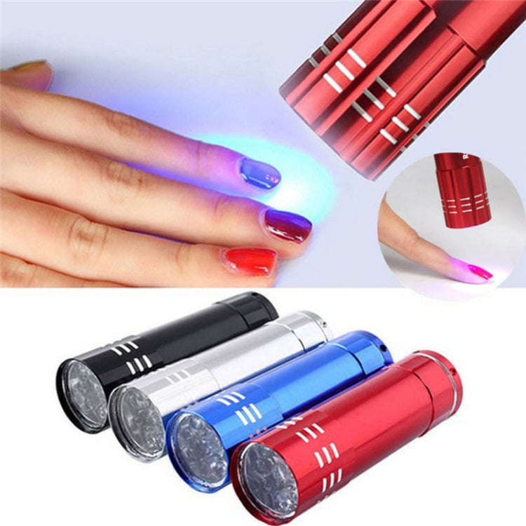 2 PCS Nail Dryer Mini LED Flashlight UV Lamp Portable For Nail Gel Fast Dryer(Blue)