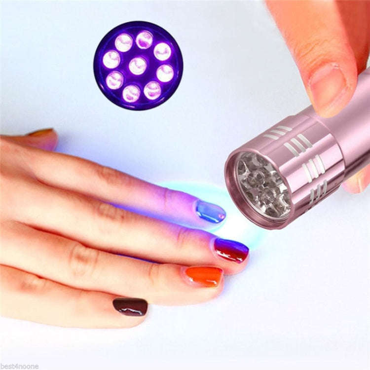 2 PCS Nail Dryer Mini LED Flashlight UV Lamp Portable For Nail Gel Fast Dryer(Blue)