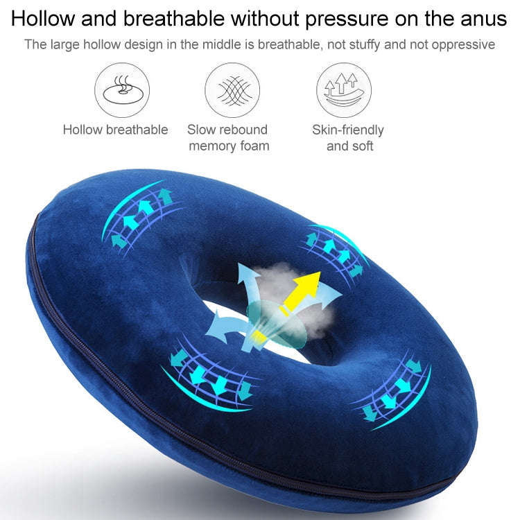 Anti-Decubitus Cushion Memory Foam Circle Chair Cushion(Navy)