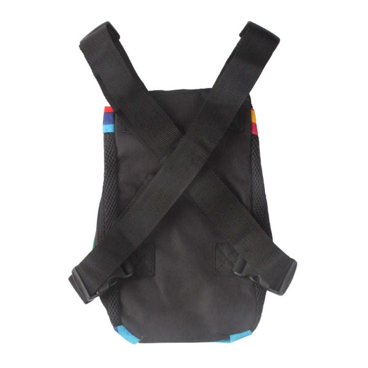 Traveling Portable Pet Chest Backpack Pet Carrier Bag, Size:S(Rainbow striped)