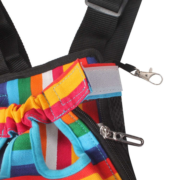 Traveling Portable Pet Chest Backpack Pet Carrier Bag, Size:S(Rainbow striped)