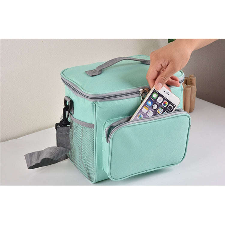 Portable Ice Pack Oxford Cloth Portable Slung Lunch Box Insulated Lunch Bag, Color:Blue