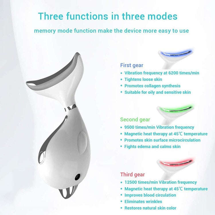 Electric Dolphin Neck Massager Wrinkle Removal Handheld Vibration Neck Face Massage Beauty Instru...