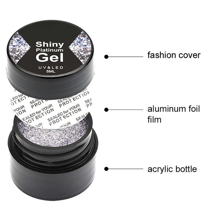 ROSALIND Gel Shiny Platinum Nails Polish(RFA404)