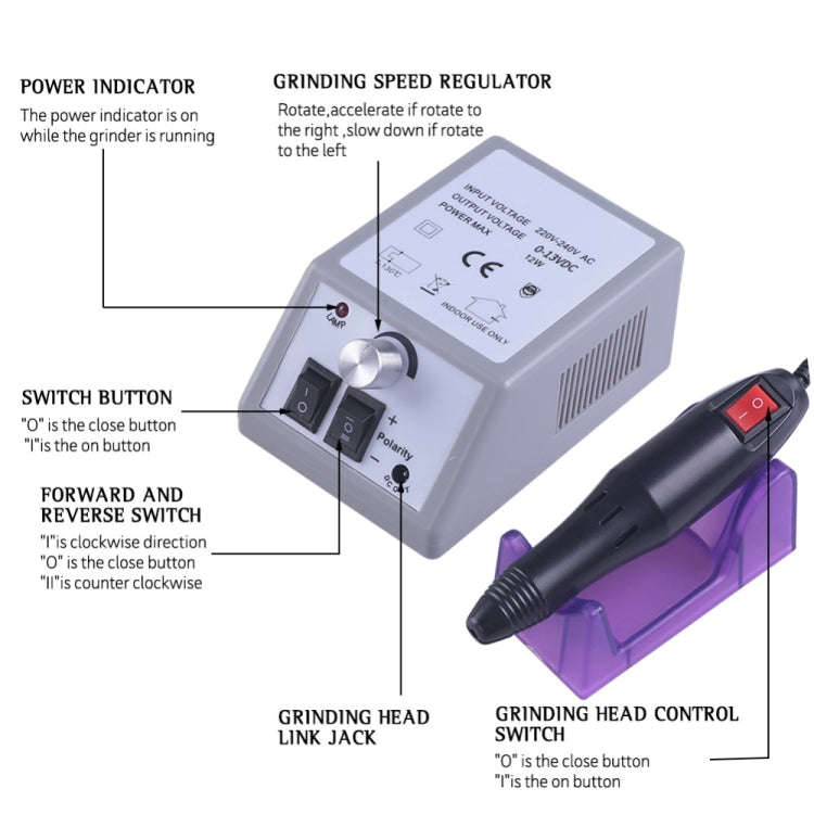 Professional Electric Nail Drill Manicure Machine Pedicure Nail Art Equipment Electronic Nail Fil...