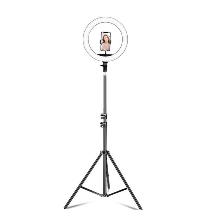 14 inch+Phone Clip Dimmable Color Temperature LED Ring Fill Light Live Broadcast Set With 2.1m Tr...