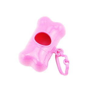 Dog Poop Dispenser Dog Poop Bag Bone Dispenser Case Pet Waste Bags(Pink)