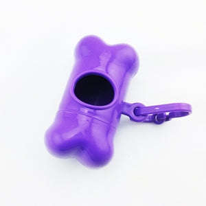 Dog Poop Dispenser Dog Poop Bag Bone Dispenser Case Pet Waste Bags(Purple)
