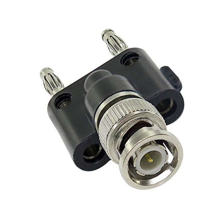 5pcs BNC Male to Dual 4mm Banana Female Plug Stackable Type Binding Male Connector(Black)