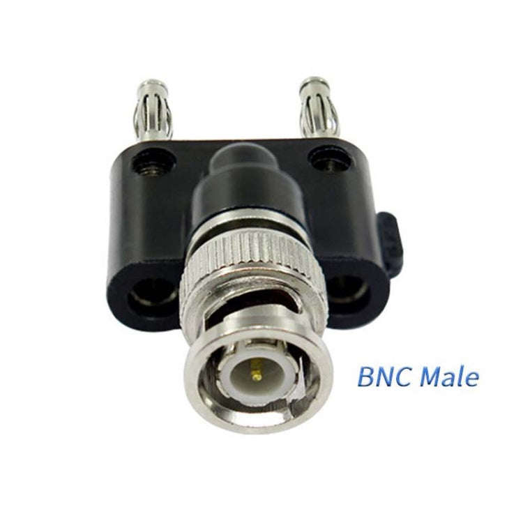 5pcs BNC Male to Dual 4mm Banana Female Plug Stackable Type Binding Male Connector(Black)