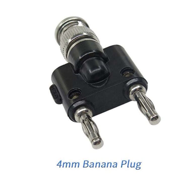 5pcs BNC Male to Dual 4mm Banana Female Plug Stackable Type Binding Male Connector(Black)