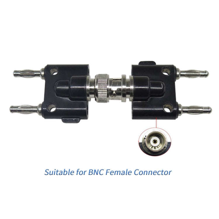 5pcs BNC Male to Dual 4mm Banana Female Plug Stackable Type Binding Male Connector(Black)