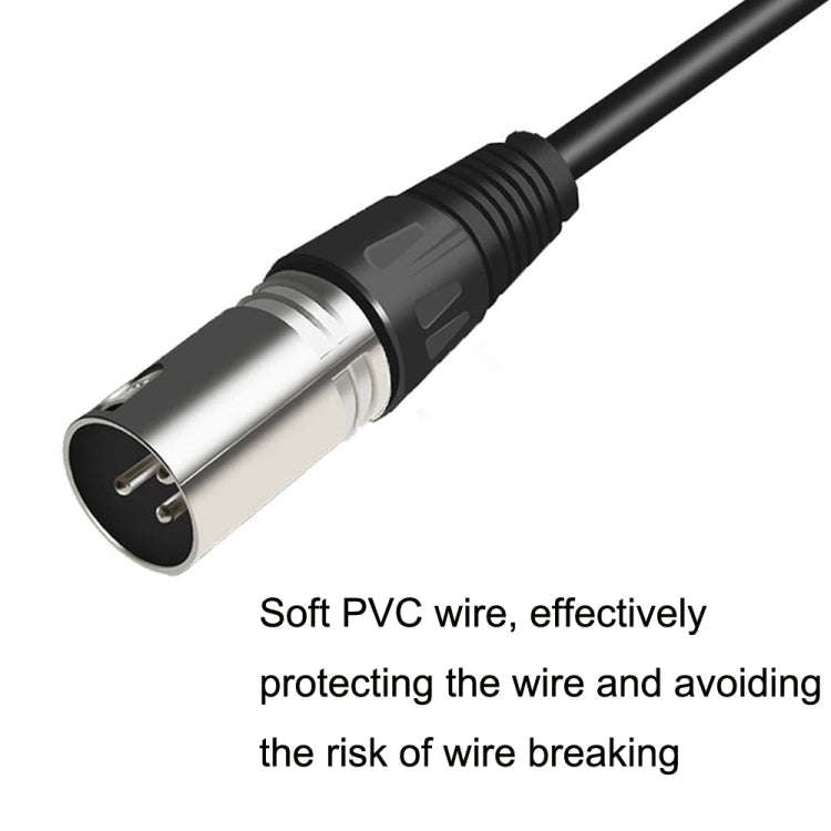 6.35mm Caron Male To XLR 2pin Balance Microphone Audio Cable Mixer Line, Size:1m