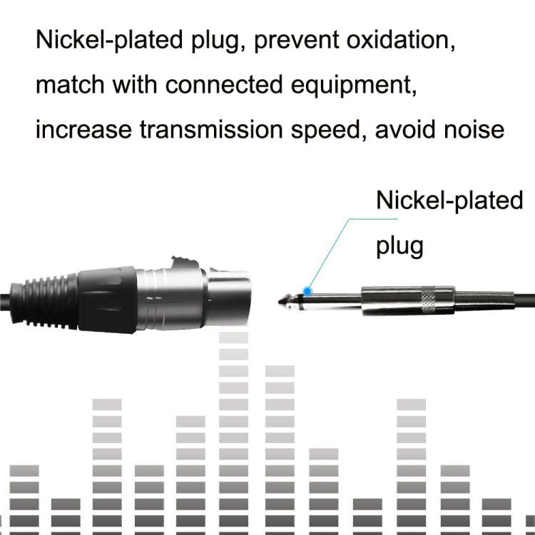 6.35mm Caron Male To XLR 2pin Balance Microphone Audio Cable Mixer Line, Size:1m