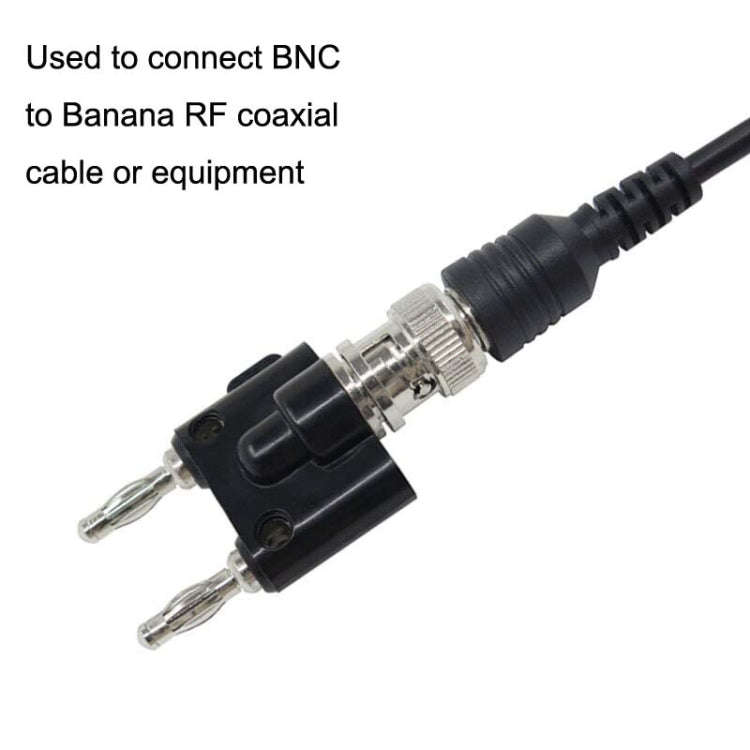5pcs BNC Female To Dual Banana Plug Adapter Binding Male Connector(Black)
