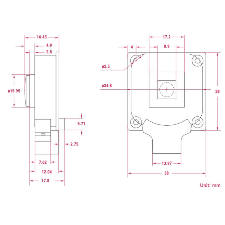 Waveshare For Raspberry Pi Camera M12 High Sensitivity Lens, 12.3MP IMX477R Sensor, 23945