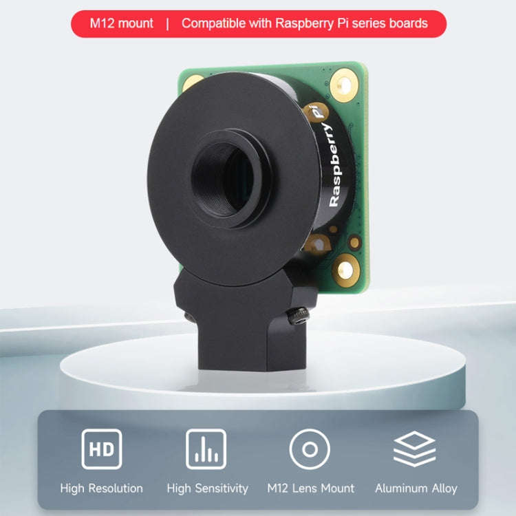 Waveshare For Raspberry Pi Camera M12 High Sensitivity Lens, 12.3MP IMX477R Sensor, 23945
