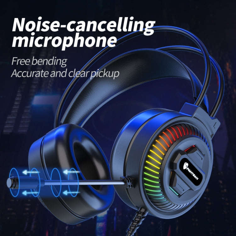 PANTSAN PSH-400 USB Computer Head-Mounted Luminous RGB Wired Headset, Specification:3.5mm Single ...