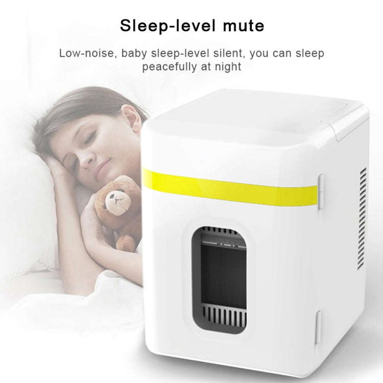 10L Mini Refrigerator Car Home Dual-use Small Dormitory Refrigerator, CN Plug(White Blue)