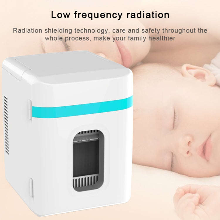 10L Mini Refrigerator Car Home Dual-use Small Dormitory Refrigerator, CN Plug(White Blue)