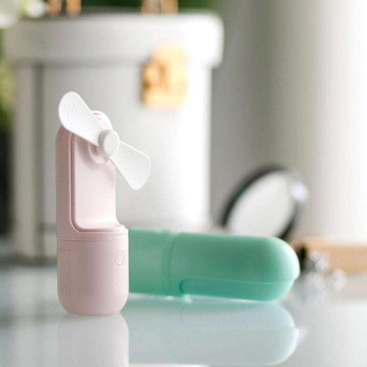 USB Charging Handheld Mini Folding Fan Desktop Fan(White)