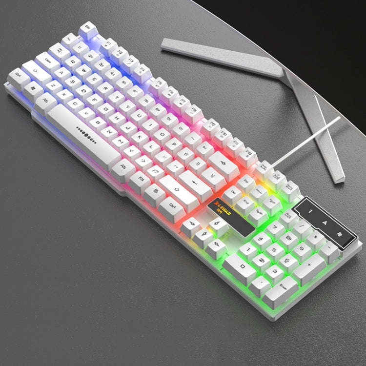 X-L SWAB GX50 Computer Manipulator Feel Wired Keyboard, Colour:White Mixed Light