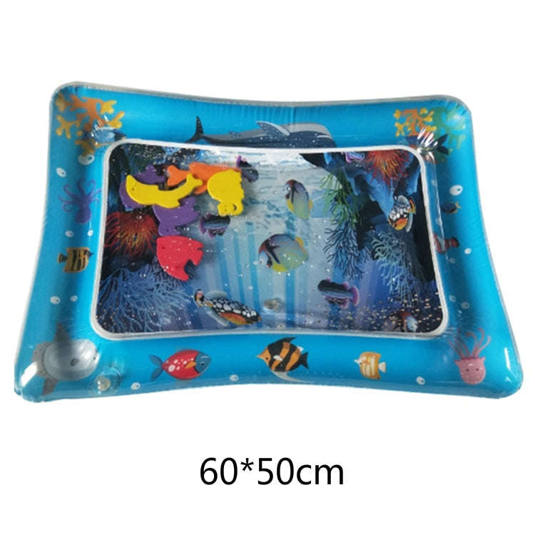 Baby Inflatable Aquarium Water Playing Cushion Prostrate Pad Toy Mat Blue 60*50cm