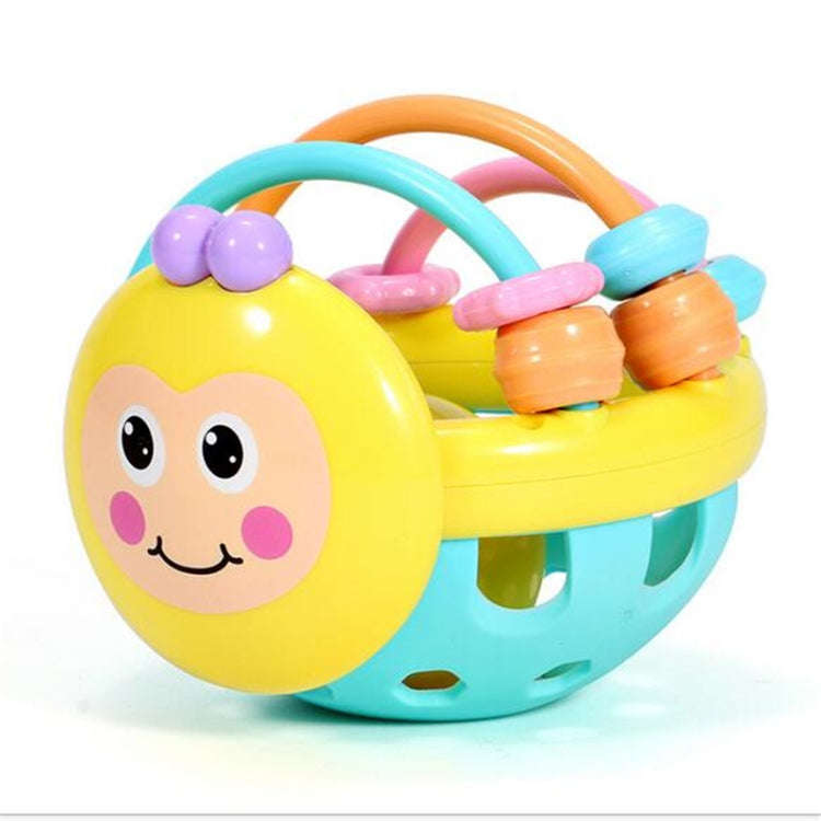Soft Rubber Cartoon Bee Hand Knocking Rattle Dumbbell Early Educational Toy for Kid Hand Bell Bab...