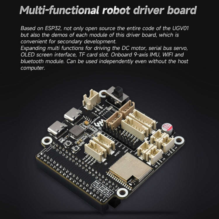 Waveshare 24019 Flexible And Expandable Off-Road Tracked UGV, Multiple Hosts Support, With Extern...