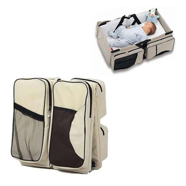 Newborn Baby Portable Travel Foldable Bed Mummy Pack Bag(Grey Coffee)