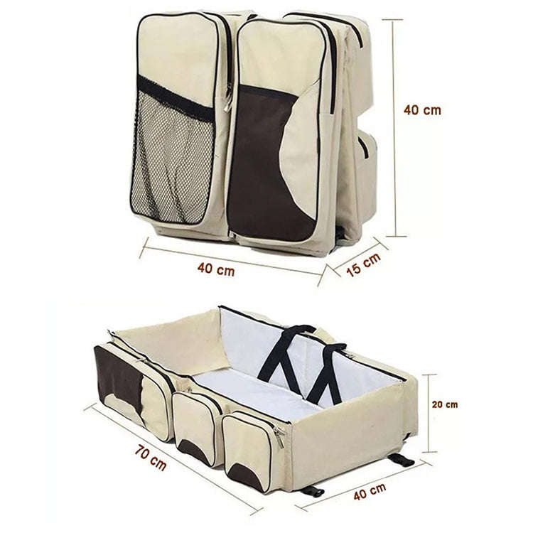 Newborn Baby Portable Travel Foldable Bed Mummy Pack Bag(Gey Blue)