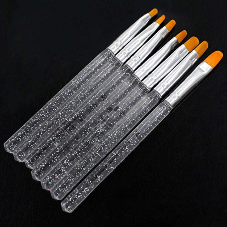 7pcs /Set UV Gel Acrylic Crystal Design Builder Painting Nail Art Brush Pen Tool Set Crystal Pain...